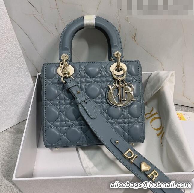 Shop Best Dior Small Lady Dior My ABCDior Bag in Cannage Lambskin CD6901 Sky Blue 2023