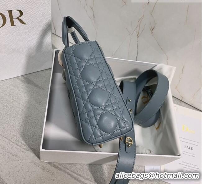 Shop Best Dior Small Lady Dior My ABCDior Bag in Cannage Lambskin CD6901 Sky Blue 2023