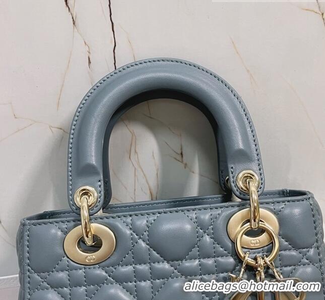 Shop Best Dior Small Lady Dior My ABCDior Bag in Cannage Lambskin CD6901 Sky Blue 2023