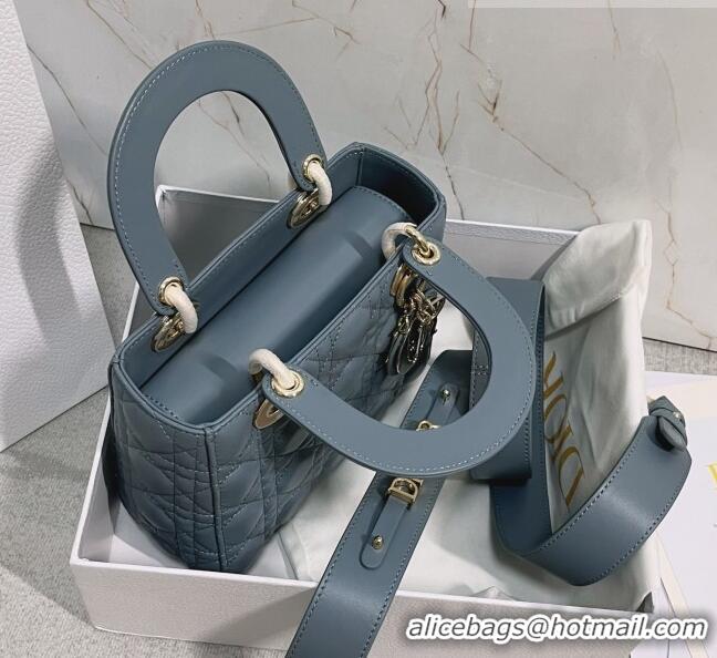 Shop Best Dior Small Lady Dior My ABCDior Bag in Cannage Lambskin CD6901 Sky Blue 2023