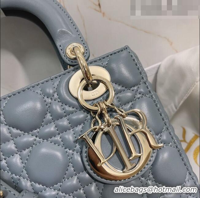 Shop Best Dior Small Lady Dior My ABCDior Bag in Cannage Lambskin CD6901 Sky Blue 2023