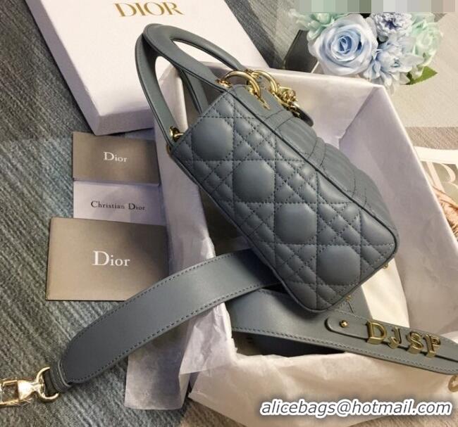 Super Quality Dior Small Lady Dior My ABCDior Bag in Cannage Lambskin CD6901 Haze Blue 2023