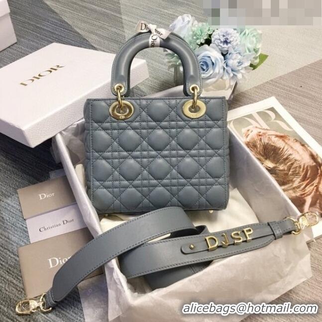 Super Quality Dior Small Lady Dior My ABCDior Bag in Cannage Lambskin CD6901 Haze Blue 2023