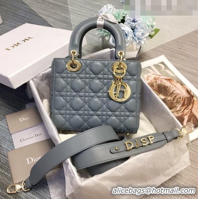 Super Quality Dior Small Lady Dior My ABCDior Bag in Cannage Lambskin CD6901 Haze Blue 2023