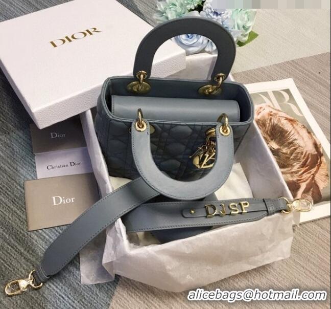 Super Quality Dior Small Lady Dior My ABCDior Bag in Cannage Lambskin CD6901 Haze Blue 2023