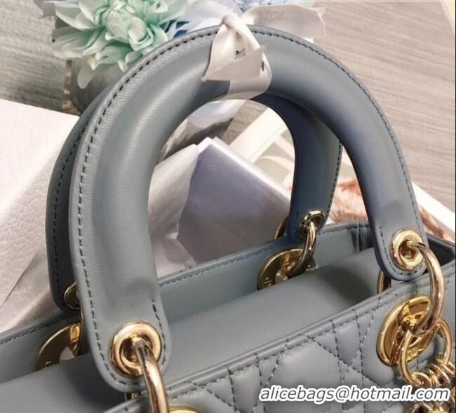 Super Quality Dior Small Lady Dior My ABCDior Bag in Cannage Lambskin CD6901 Haze Blue 2023