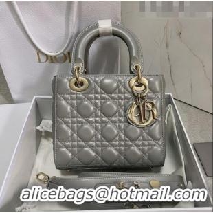 Low Price Dior Small Lady Dior My ABCDior Bag in Cannage Lambskin CD6901 Pearl Grey 2023