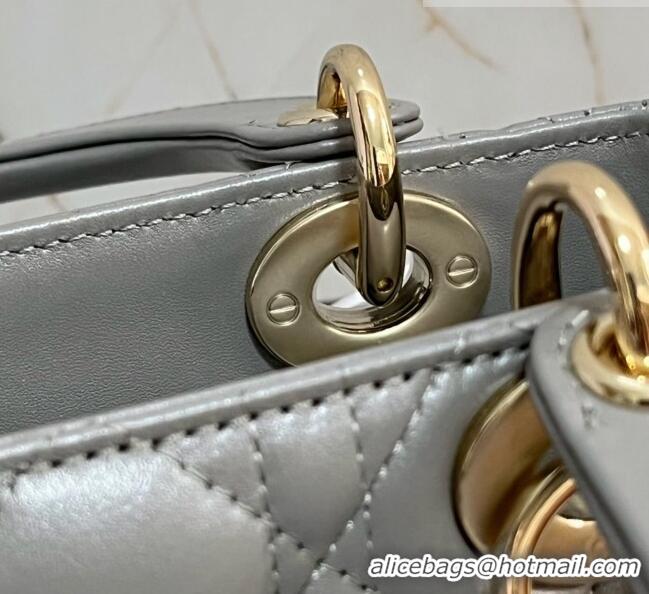 Low Price Dior Small Lady Dior My ABCDior Bag in Cannage Lambskin CD6901 Pearl Grey 2023