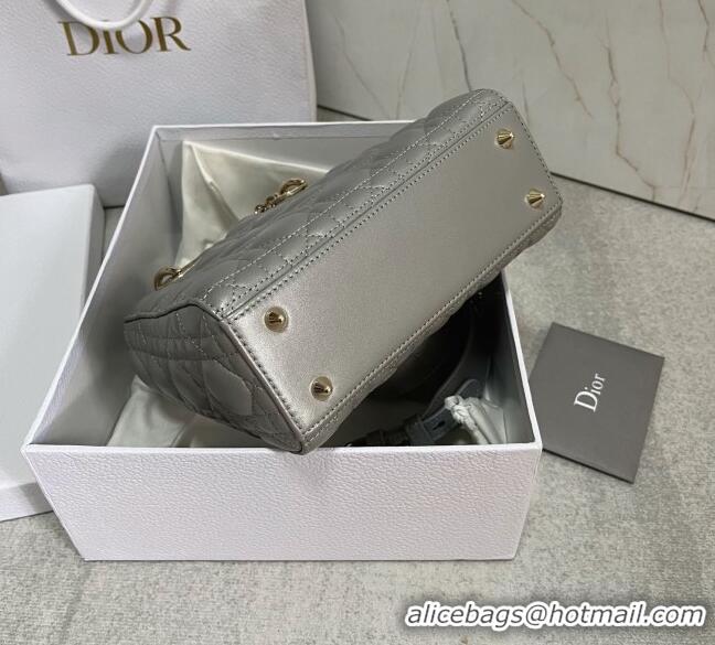 Low Price Dior Small Lady Dior My ABCDior Bag in Cannage Lambskin CD6901 Pearl Grey 2023