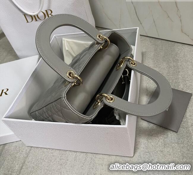 Low Price Dior Small Lady Dior My ABCDior Bag in Cannage Lambskin CD6901 Pearl Grey 2023