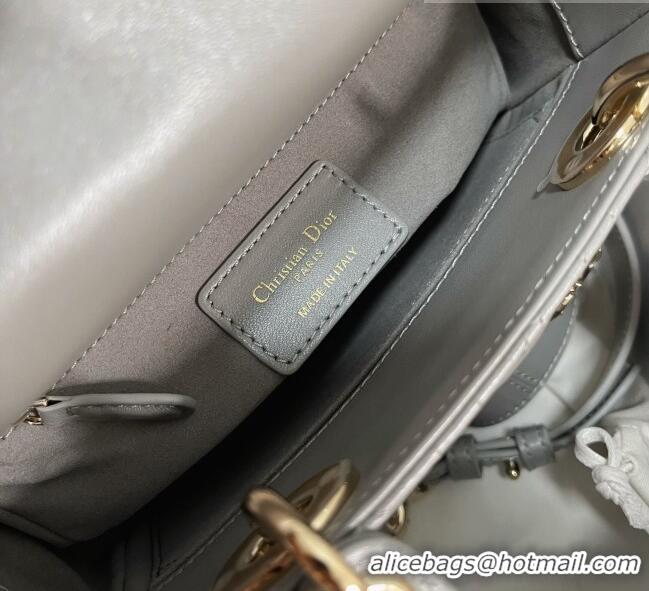 Low Price Dior Small Lady Dior My ABCDior Bag in Cannage Lambskin CD6901 Pearl Grey 2023