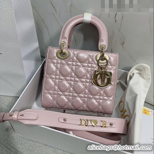 Top Quality Dior Small Lady Dior My ABCDior Bag in Cannage Lambskin CD6901 Pearl Pink 2023