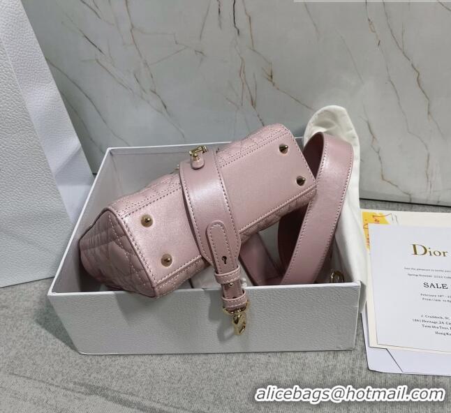 Top Quality Dior Small Lady Dior My ABCDior Bag in Cannage Lambskin CD6901 Pearl Pink 2023