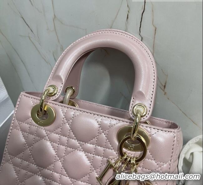 Top Quality Dior Small Lady Dior My ABCDior Bag in Cannage Lambskin CD6901 Pearl Pink 2023