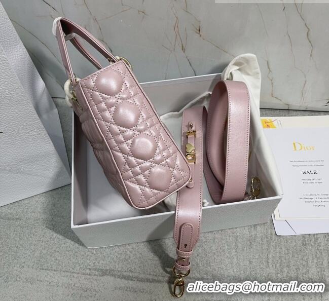 Top Quality Dior Small Lady Dior My ABCDior Bag in Cannage Lambskin CD6901 Pearl Pink 2023