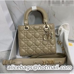 Cheapest Dior Small Lady Dior My ABCDior Bag in Cannage Lambskin CD6901 Apricot 2023