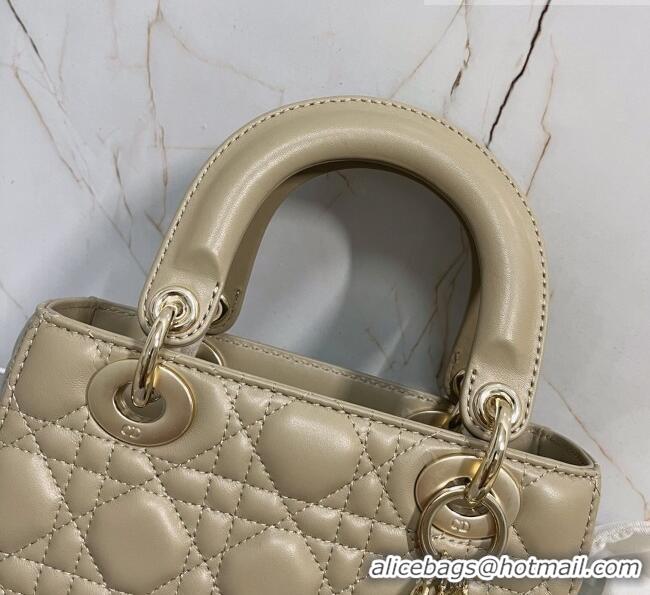 Cheapest Dior Small Lady Dior My ABCDior Bag in Cannage Lambskin CD6901 Apricot 2023