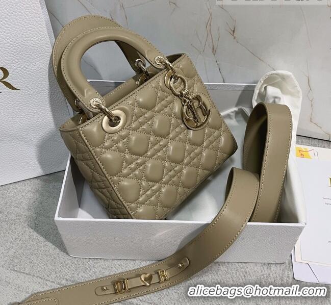 Cheapest Dior Small Lady Dior My ABCDior Bag in Cannage Lambskin CD6901 Apricot 2023