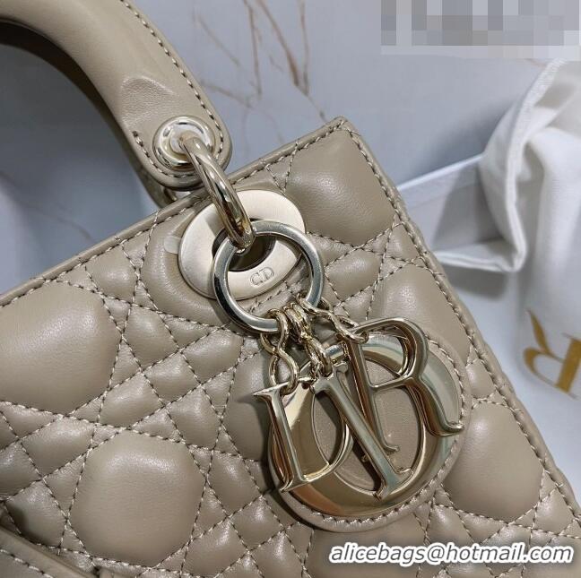 Cheapest Dior Small Lady Dior My ABCDior Bag in Cannage Lambskin CD6901 Apricot 2023