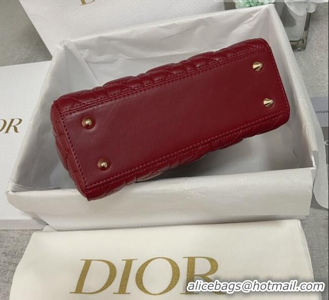 Most Popular Dior Small Lady Dior My ABCDior Bag in Cannage Lambskin CD6901 Burgundy 2023