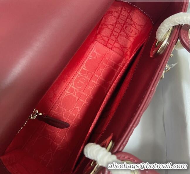 Most Popular Dior Small Lady Dior My ABCDior Bag in Cannage Lambskin CD6901 Burgundy 2023