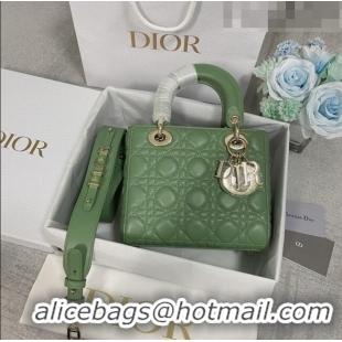 Discount Dior Small Lady Dior My ABCDior Bag in Cannage Lambskin CD6901 Green Gold 2023