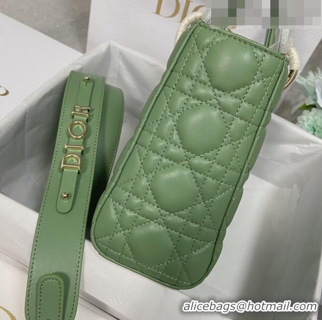 Discount Dior Small Lady Dior My ABCDior Bag in Cannage Lambskin CD6901 Green Gold 2023