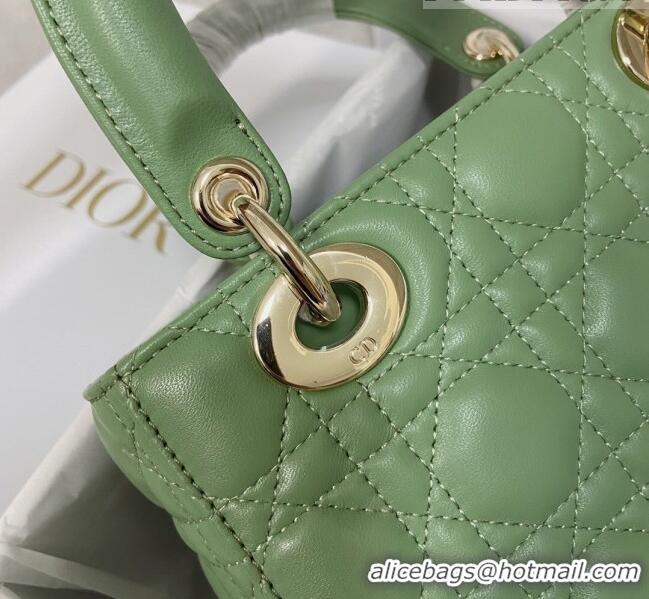 Discount Dior Small Lady Dior My ABCDior Bag in Cannage Lambskin CD6901 Green Gold 2023