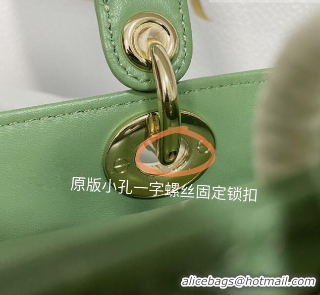 Discount Dior Small Lady Dior My ABCDior Bag in Cannage Lambskin CD6901 Green Gold 2023