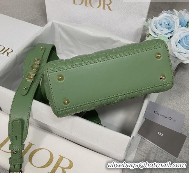 Discount Dior Small Lady Dior My ABCDior Bag in Cannage Lambskin CD6901 Green Gold 2023