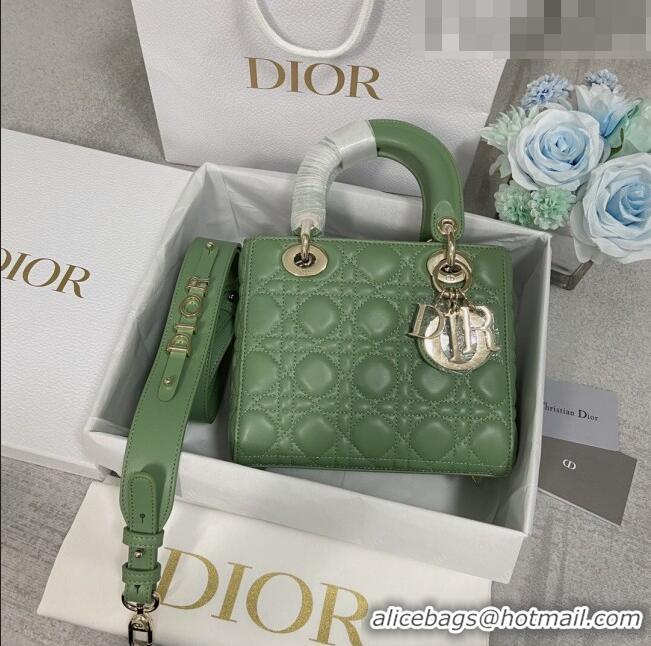 Discount Dior Small Lady Dior My ABCDior Bag in Cannage Lambskin CD6901 Green Gold 2023