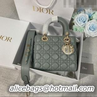 Top Quality Dior Small Lady Dior My ABCDior Bag in Cannage Lambskin CD6901 Stone Grey/Pink Gold 2023