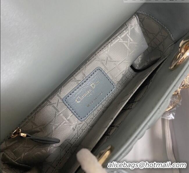 Top Quality Dior Small Lady Dior My ABCDior Bag in Cannage Lambskin CD6901 Stone Grey/Pink Gold 2023