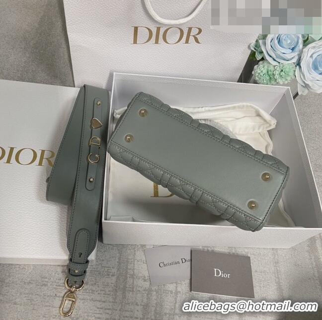 Top Quality Dior Small Lady Dior My ABCDior Bag in Cannage Lambskin CD6901 Stone Grey/Pink Gold 2023