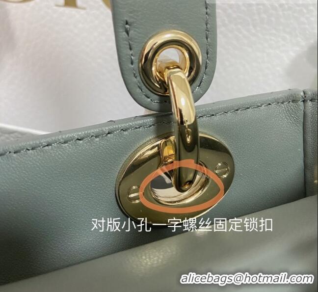 Top Quality Dior Small Lady Dior My ABCDior Bag in Cannage Lambskin CD6901 Stone Grey/Pink Gold 2023