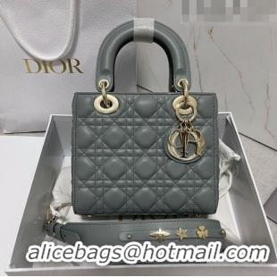 Well Crafted Dior Small Lady Dior My ABCDior Bag in Cannage Lambskin CD6901 Stone Grey/Light Gold 2023