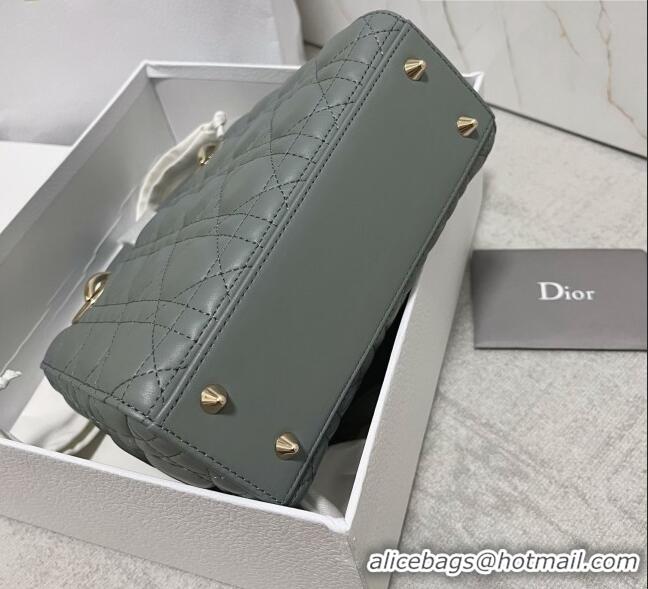 Well Crafted Dior Small Lady Dior My ABCDior Bag in Cannage Lambskin CD6901 Stone Grey/Light Gold 2023