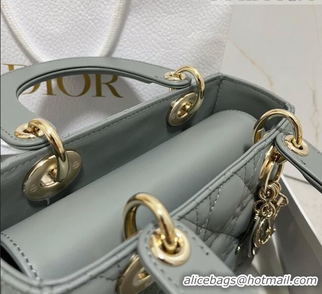 Well Crafted Dior Small Lady Dior My ABCDior Bag in Cannage Lambskin CD6901 Stone Grey/Light Gold 2023