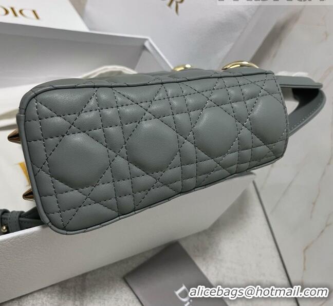 Well Crafted Dior Small Lady Dior My ABCDior Bag in Cannage Lambskin CD6901 Stone Grey/Light Gold 2023