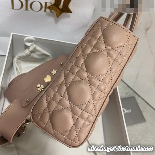 Reasonable Price Dior Small Lady Dior My ABCDior Bag in Cannage Lambskin CD6901 Nude Pink 2023