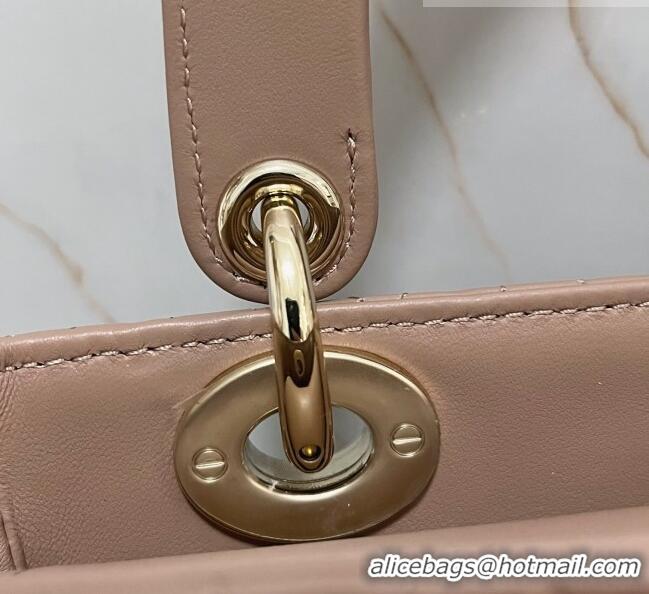 Reasonable Price Dior Small Lady Dior My ABCDior Bag in Cannage Lambskin CD6901 Nude Pink 2023