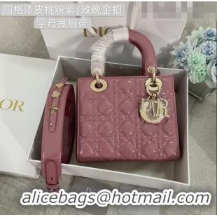 Famous Brand Dior Small Lady Dior My ABCDior Bag in Patent Leather CD6902 Pink 2023