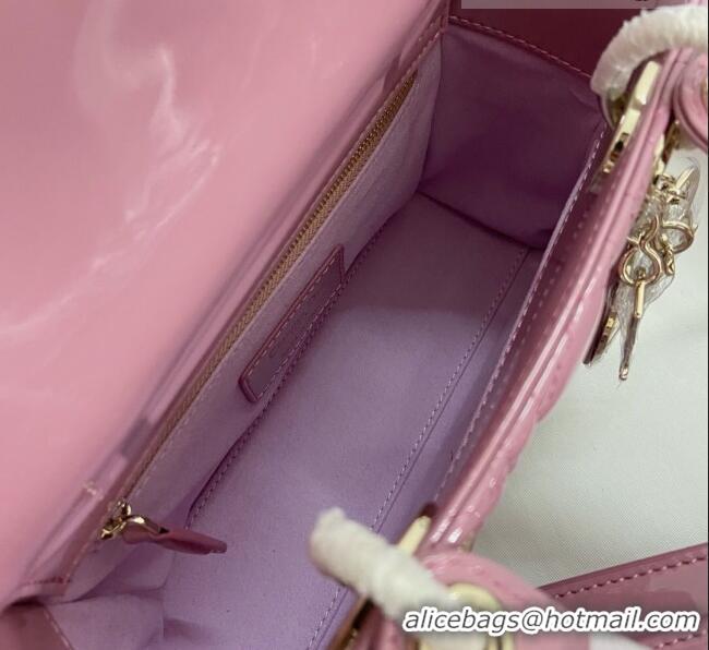 Famous Brand Dior Small Lady Dior My ABCDior Bag in Patent Leather CD6902 Pink 2023