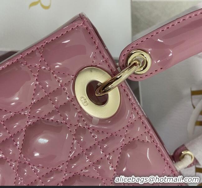 Famous Brand Dior Small Lady Dior My ABCDior Bag in Patent Leather CD6902 Pink 2023