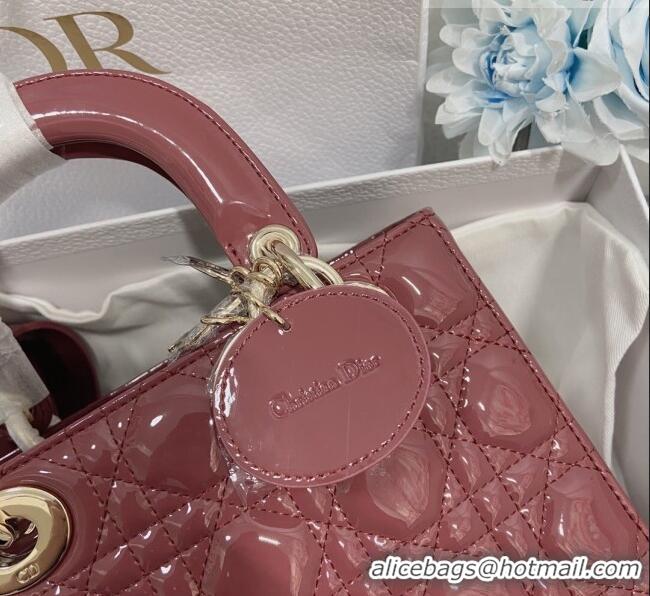 Affordable Price Dior Small Lady Dior My ABCDior Bag in Patent Leather CD6902 Pink 2023