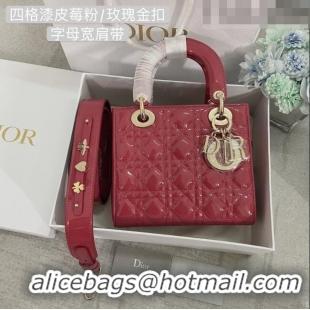 Traditional Specials Dior Small Lady Dior My ABCDior Bag in Patent Leather CD6902 Pink 2023