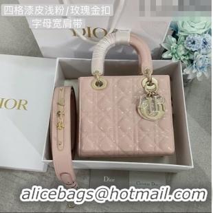 Well Crafted Dior Small Lady Dior My ABCDior Bag in Patent Leather CD6902 Light Pink 2023