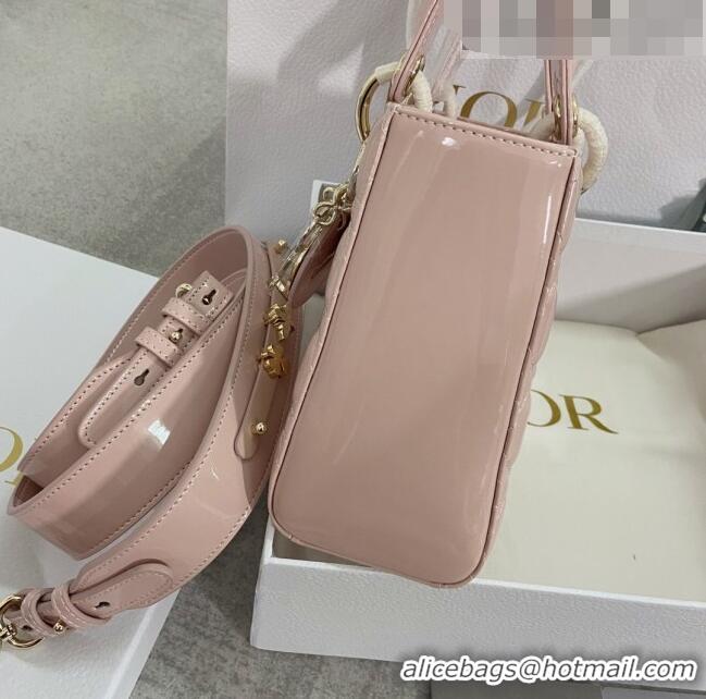 Well Crafted Dior Small Lady Dior My ABCDior Bag in Patent Leather CD6902 Light Pink 2023