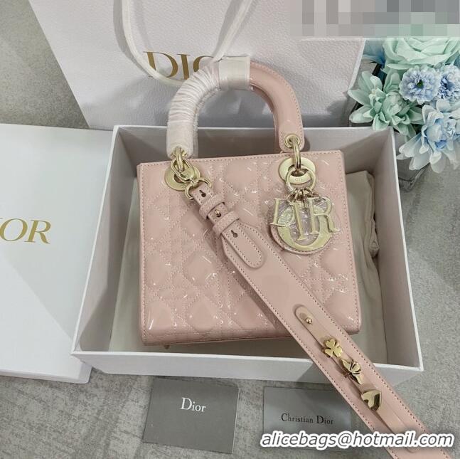 Well Crafted Dior Small Lady Dior My ABCDior Bag in Patent Leather CD6902 Light Pink 2023