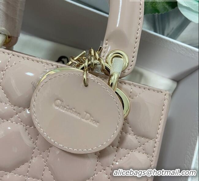 Well Crafted Dior Small Lady Dior My ABCDior Bag in Patent Leather CD6902 Light Pink 2023